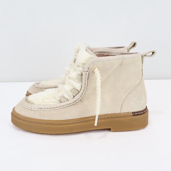 NWOB Cole Haan All-Day Summit Chukka Angora Fur Lace-Up Ankle Bootie Size 6 - Picture 3 of 11